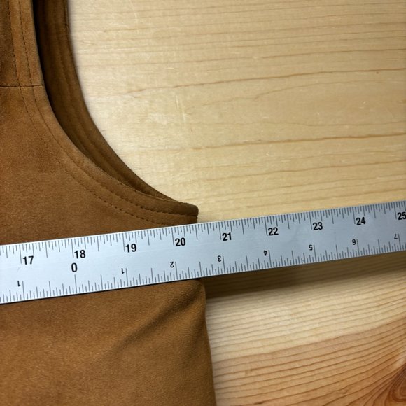 Brooks Brothers Suede Vest Mens Small Brown Full Zip Insulated Down Puffer - Picture 9 of 16